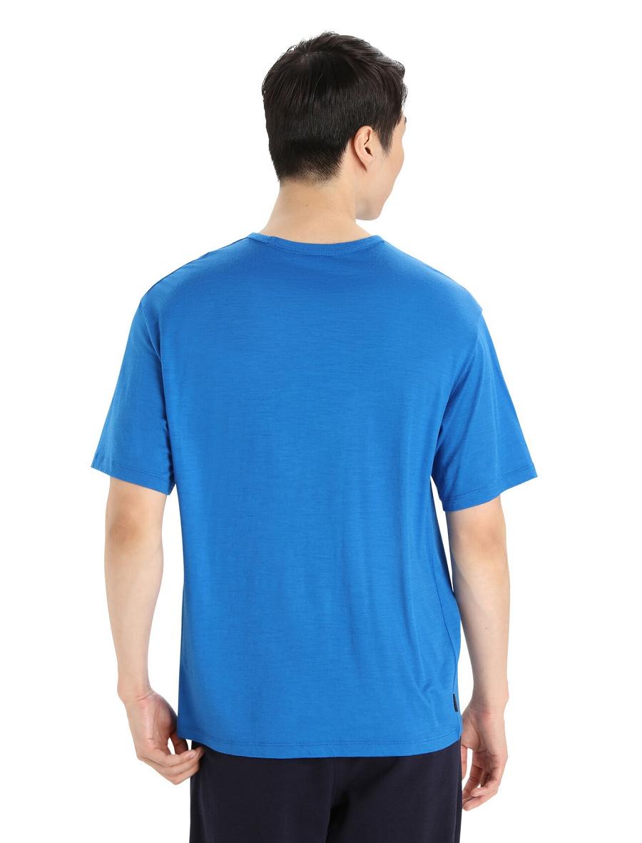 Lazurite Icebreaker Merino Granary Short Sleeve Pocket Men's T Shirts | AU 1157EBCX